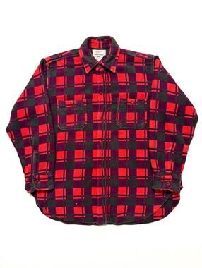 champion plaid brushed flannel buttonup shirt mens 16 medium
